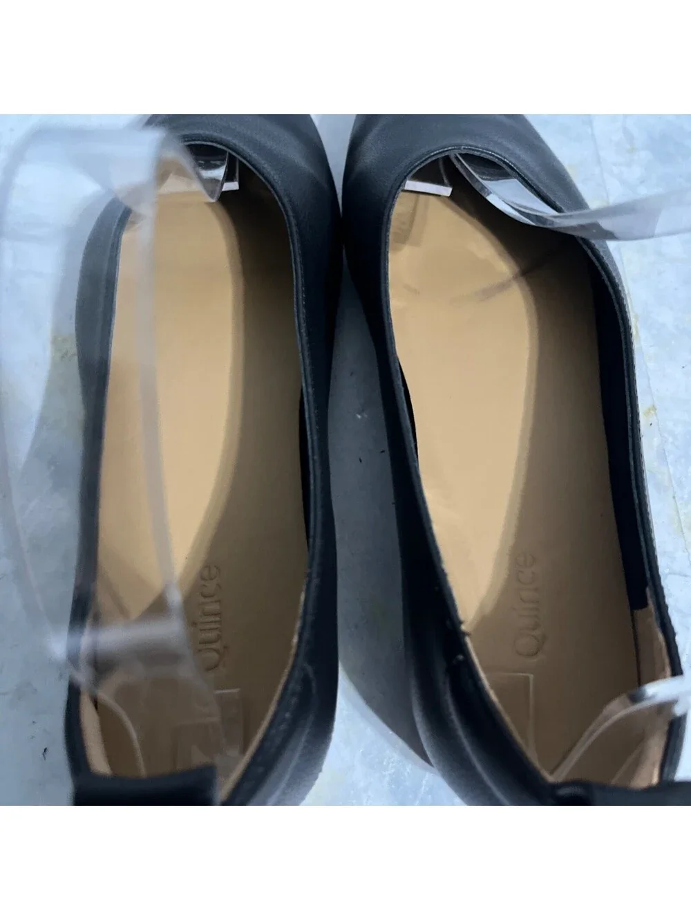 Quince Women's Size 5.5 Shoes Black Leather Slip On Comfort Ballet Career Flats